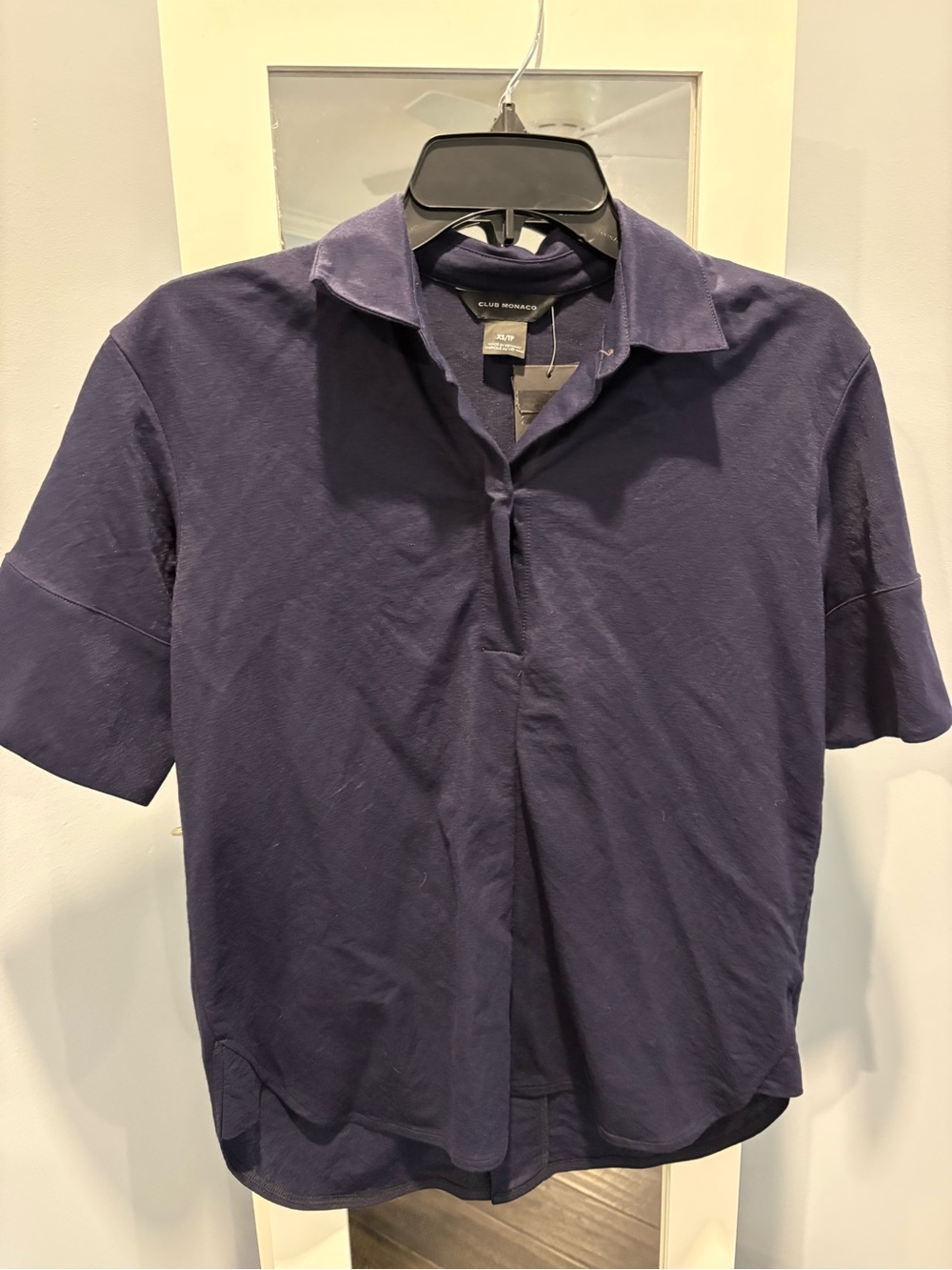 Club Monaco Everywear shirt Dark Navy Open-Collar Polo
